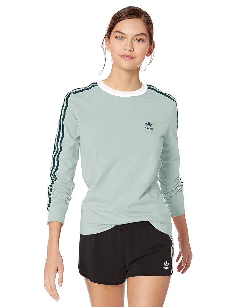 adidas Originals Women's 3-Stripes Long-Sleeve Tee, Vapour